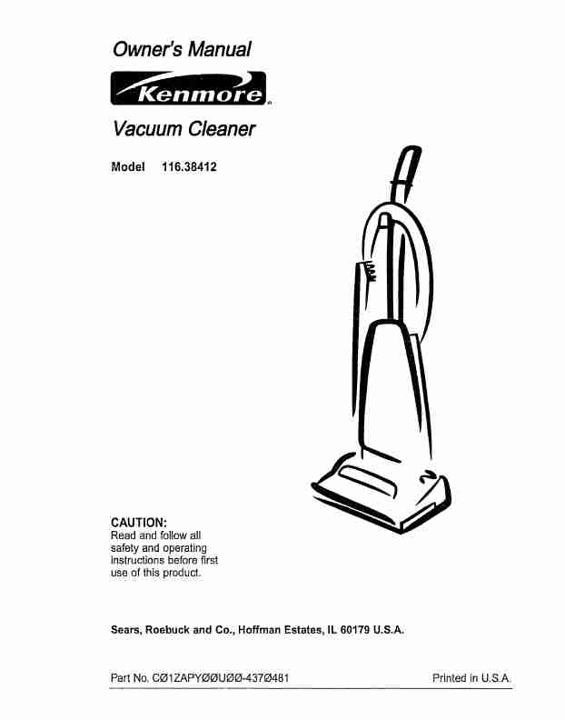 Kenmore Vacuum Cleaner 116_38412-page_pdf
